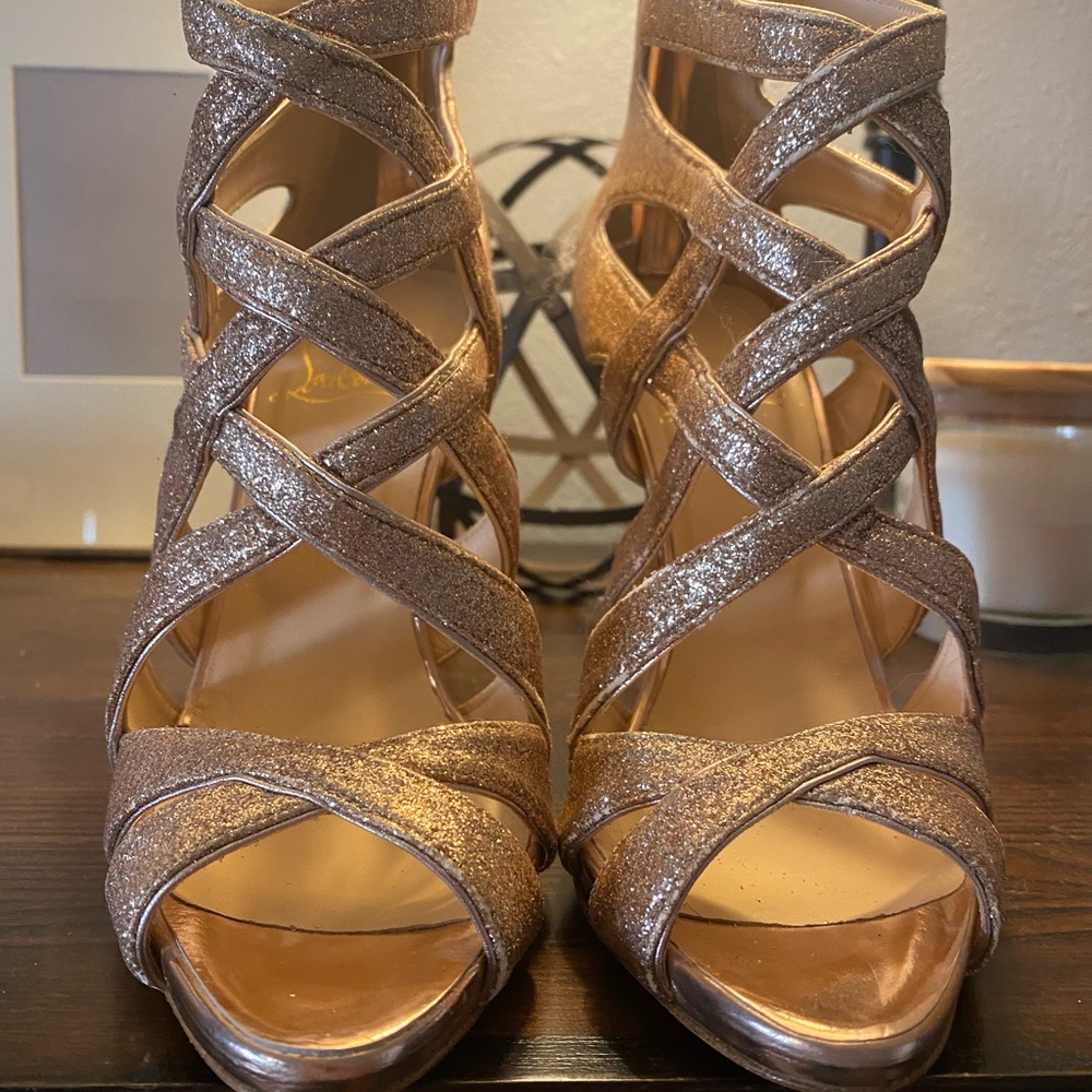 Rose Gold Glitter Christian Louboutins Heels